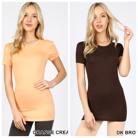 Zenana Outfitters | Tops | Rayon Crew Neck Long Line Tee | Poshmark